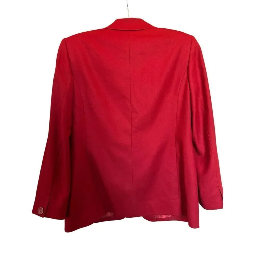 Pendleton Women’s Red Wool Blazer Jacket Size 6 100% Virgin Wool Made in USA